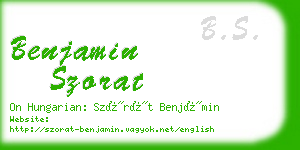 benjamin szorat business card